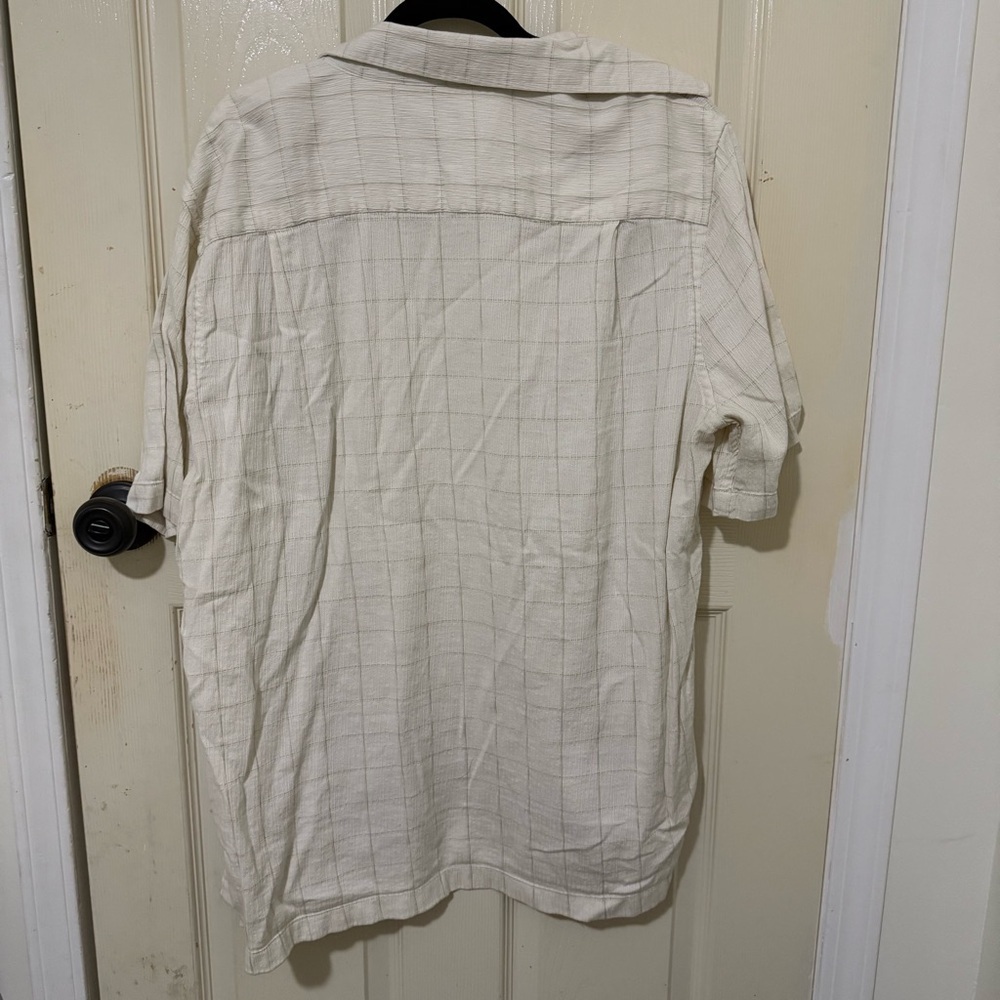 George Cream Textured Short Sleeve Button-Up Shirt Size XL - Picture 8 of 8